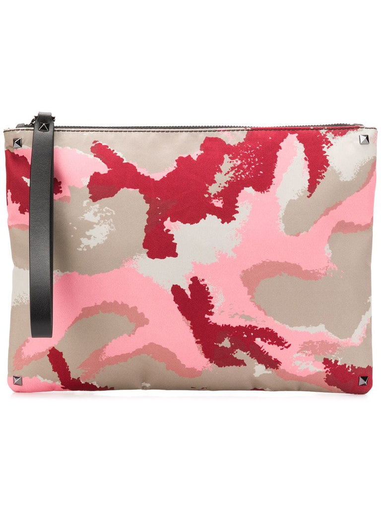 Valentino Garavani Rockstud camouflage clutch