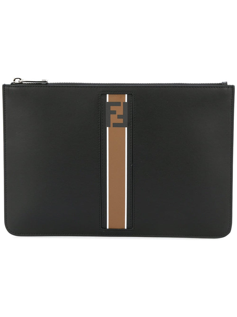 logo stripe detail clutch