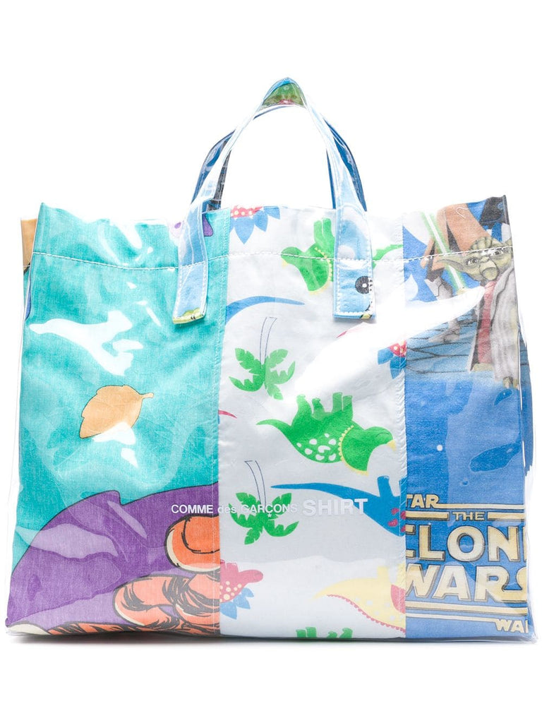 cartoon print shopper bag