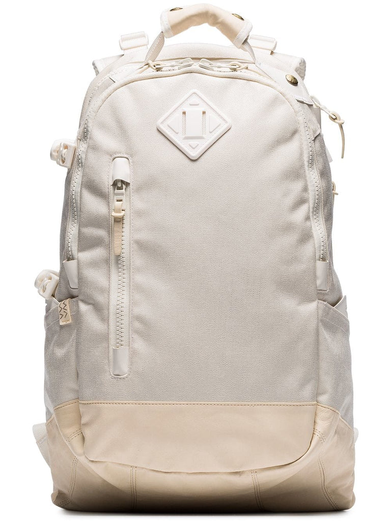 white Cordura 20L leather trim backpack