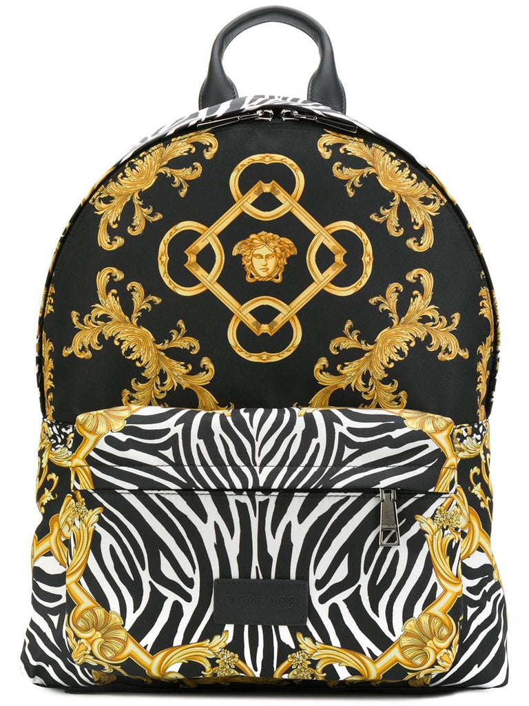 baroque zebra print backpack