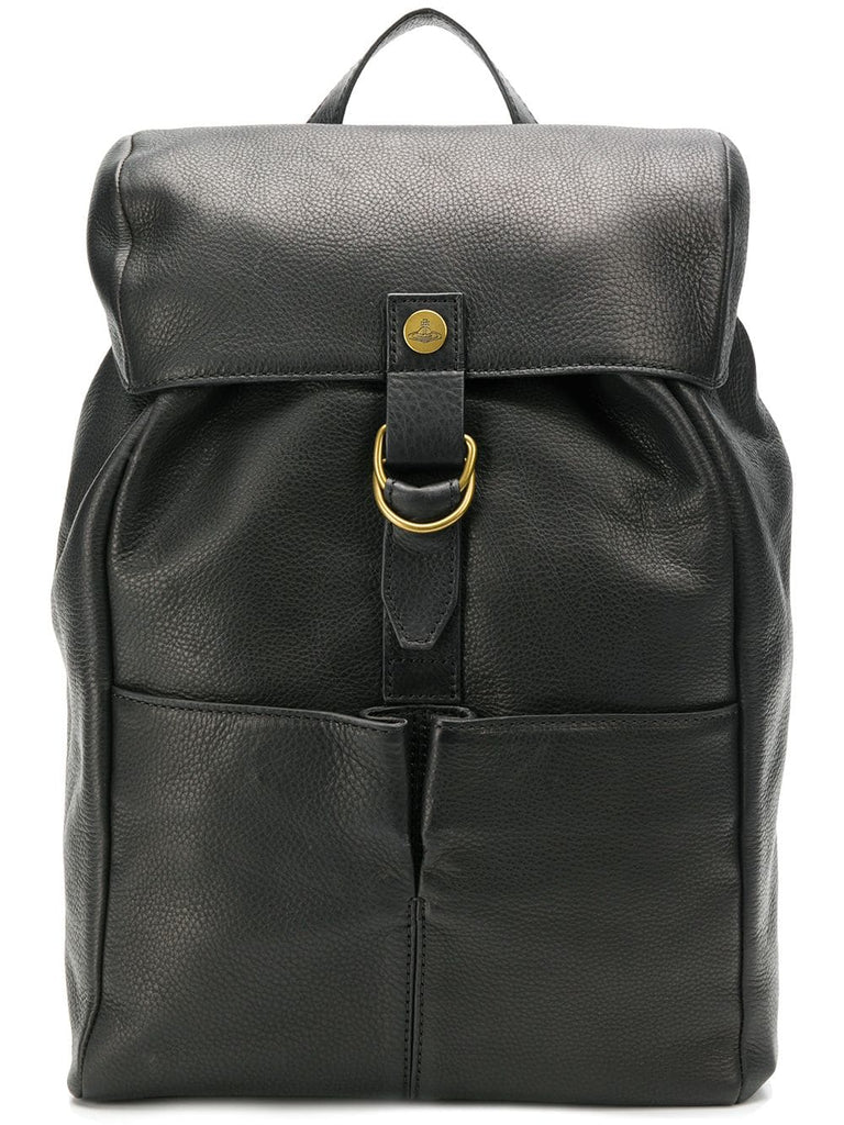 pebbled leather backpack