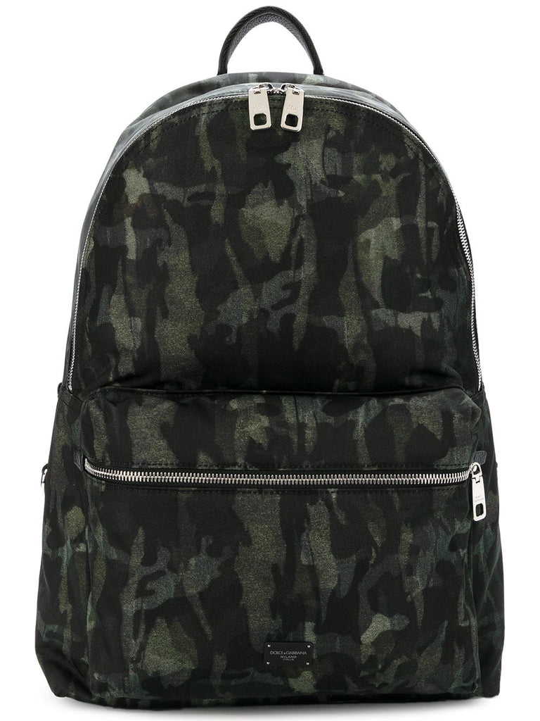 camouflage zipped backpack