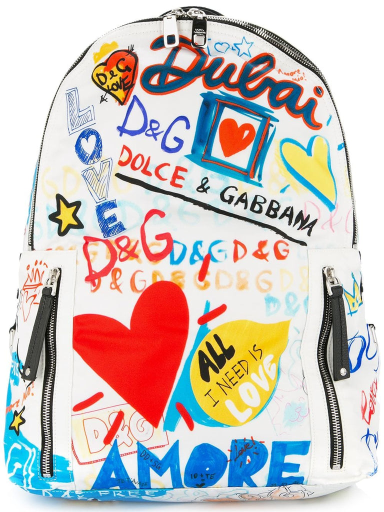 Dubai graffiti printed backpack