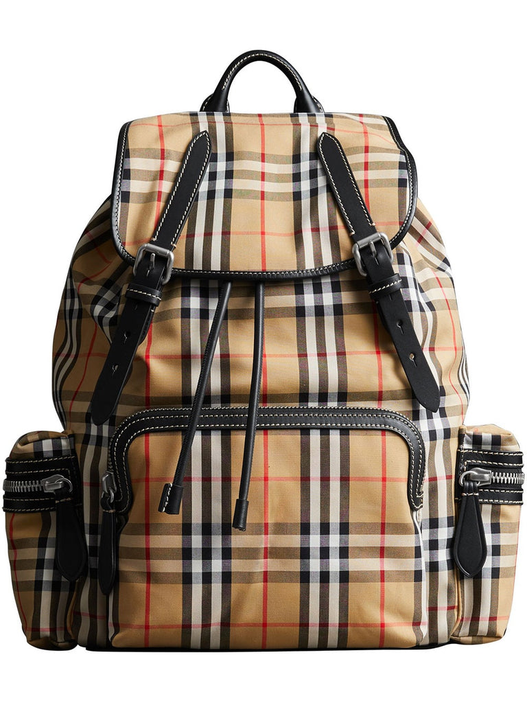 The Large Rucksack in Vintage Check and Leather