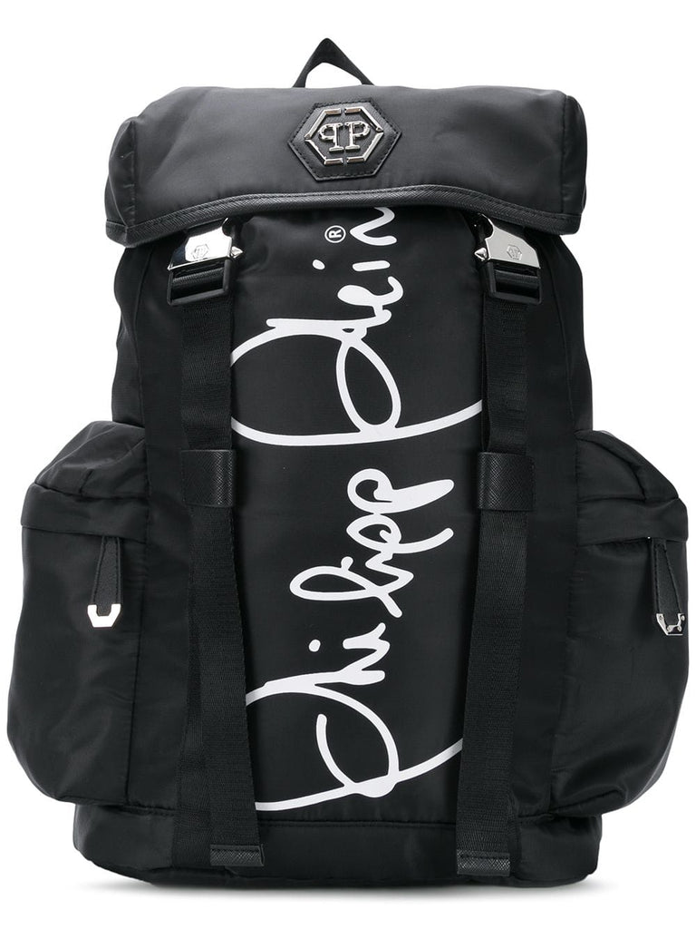 logo buckle backpack