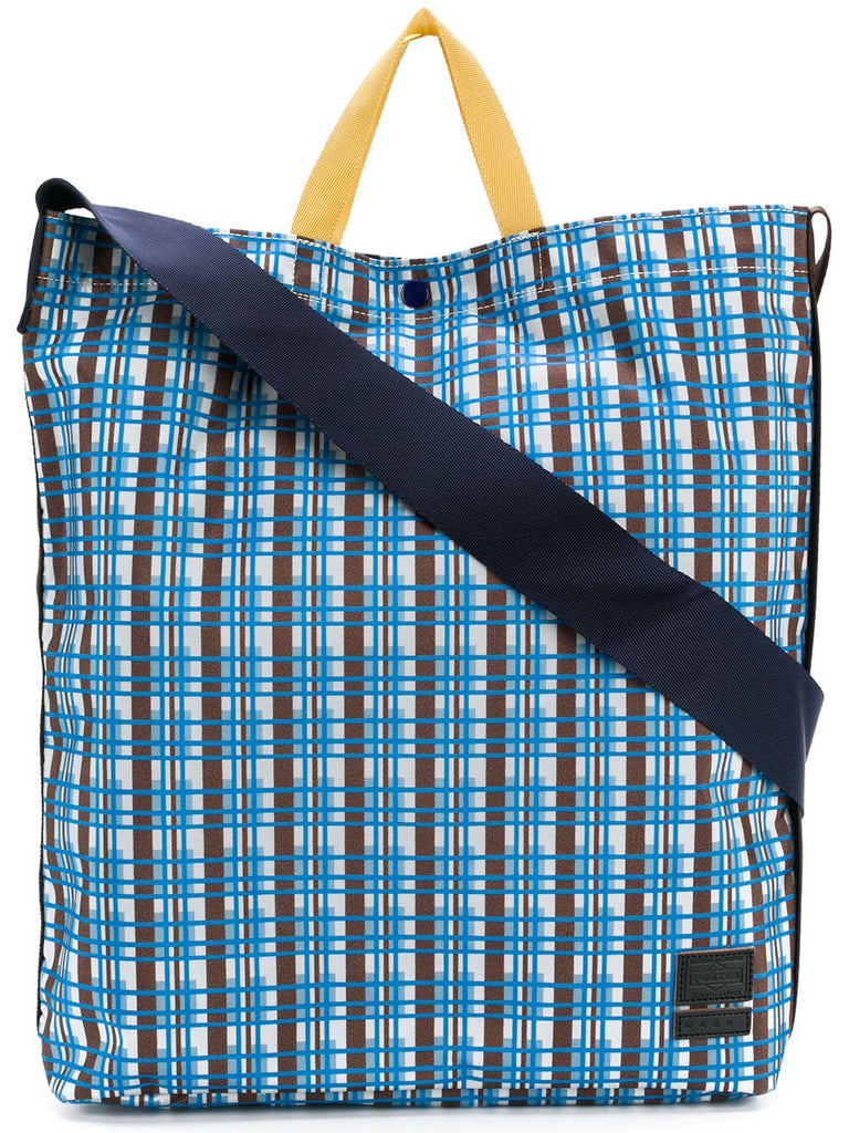 checked design tote bag