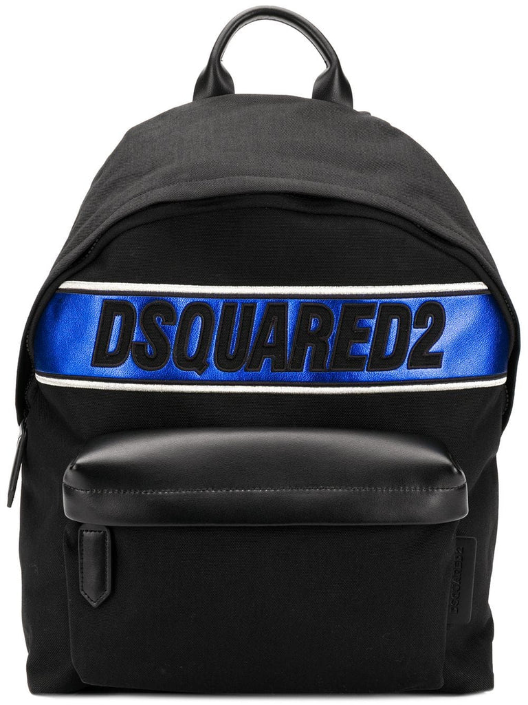 metallic logo backpack