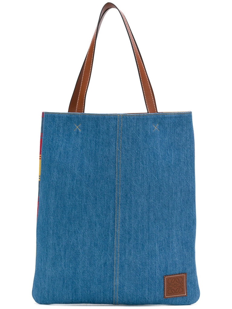 colour-block stripe tote