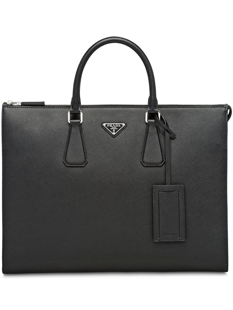 Saffiano leather briefcase