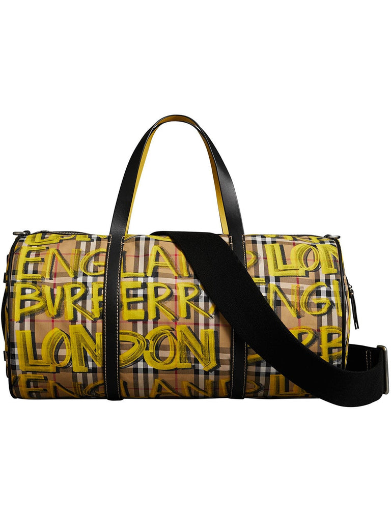 Graffiti Print Check Bag