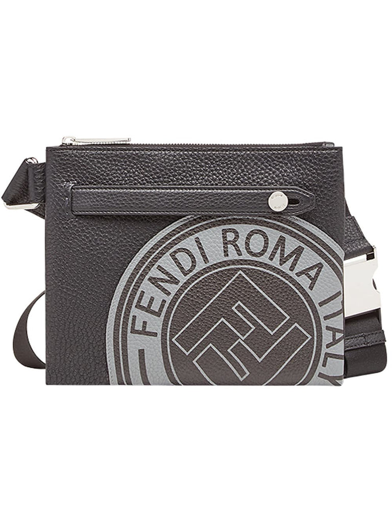 logo print messenger bag