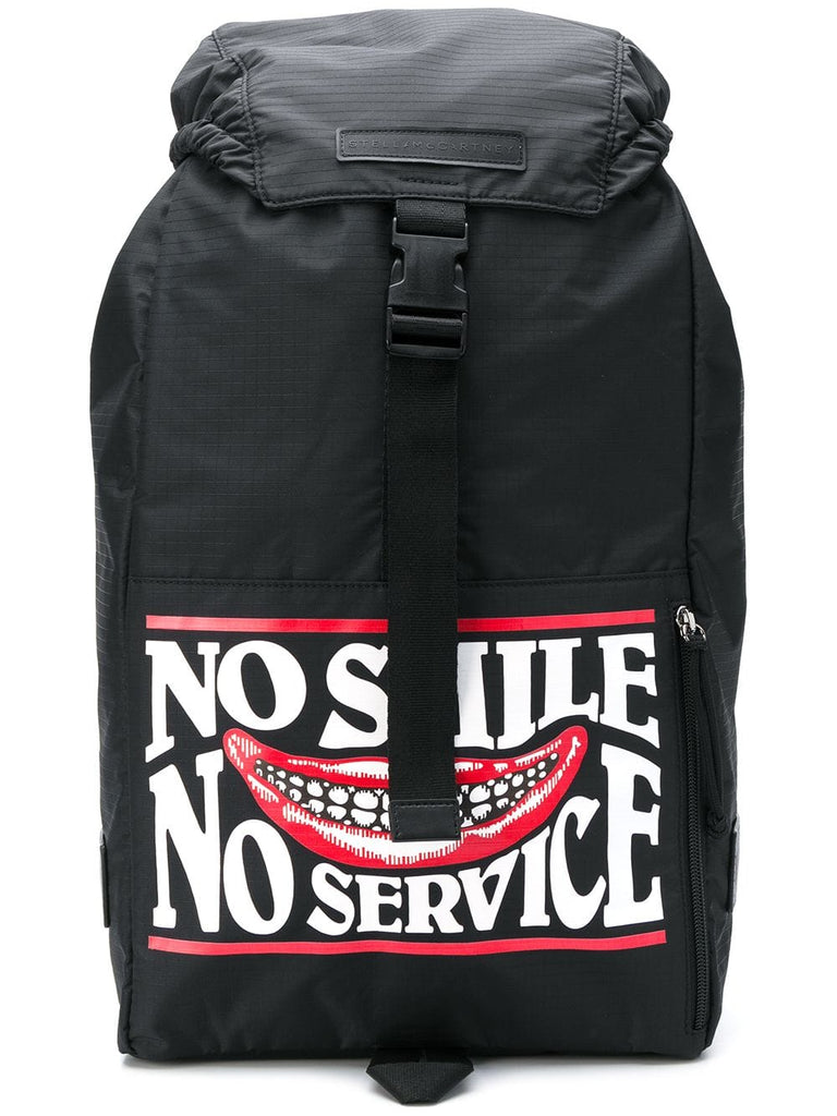 No Smile No Service backpack