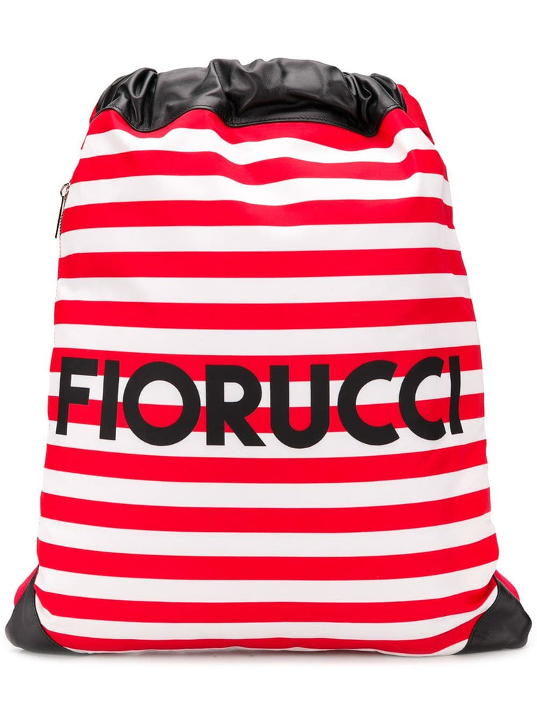 striped logo backpack