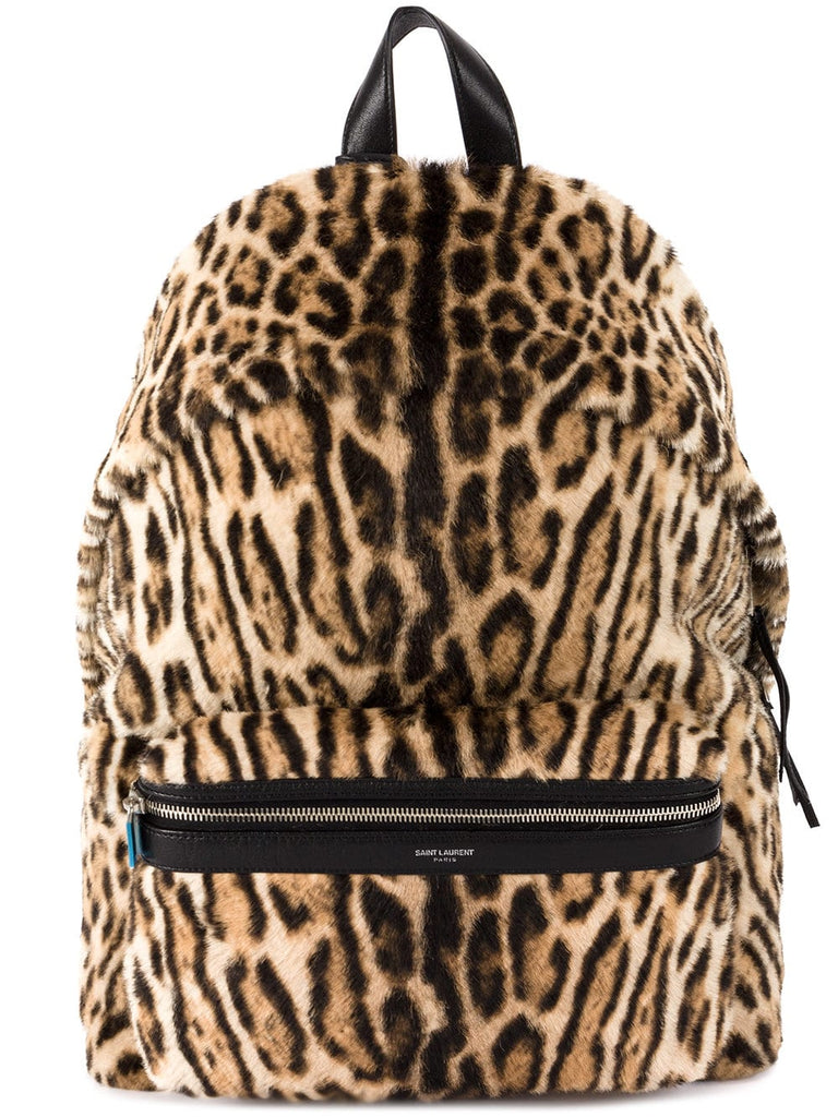 fur leopard backpack