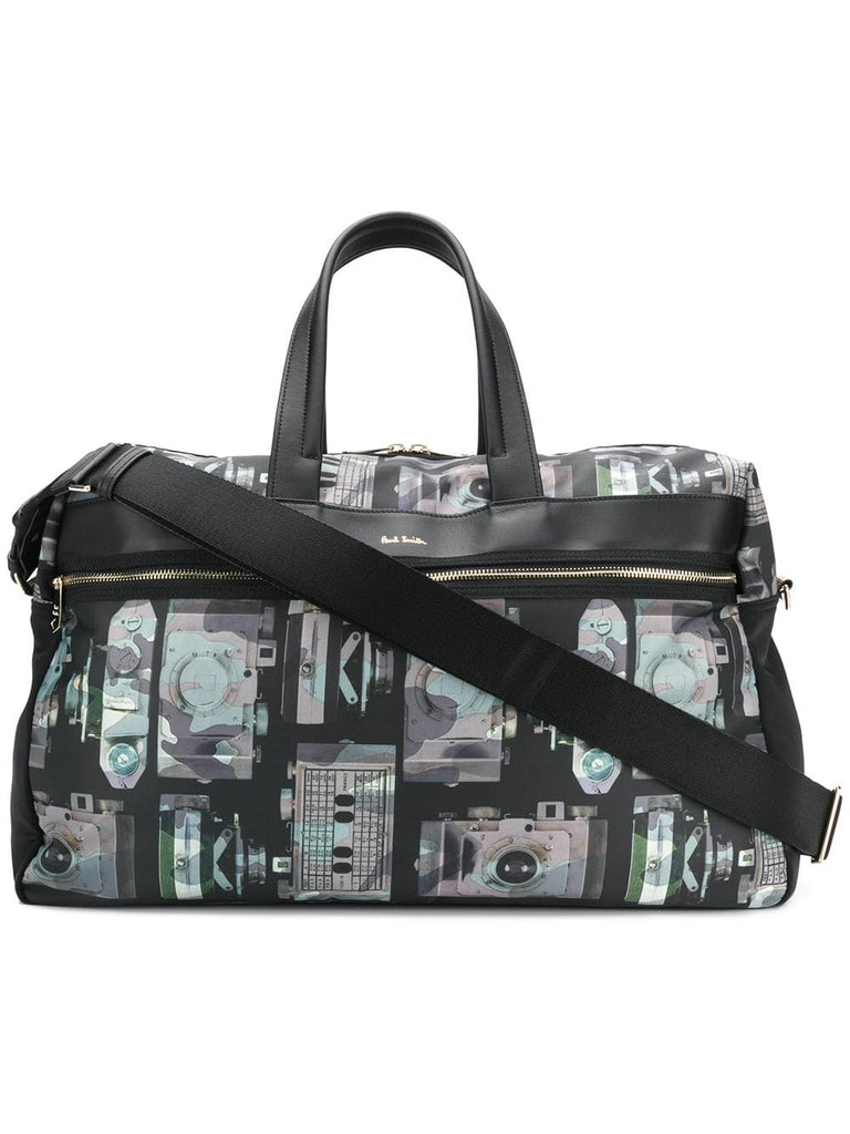 camera print holdall bag