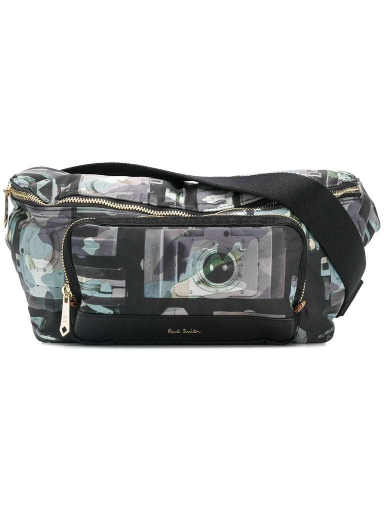 camera print belt bag