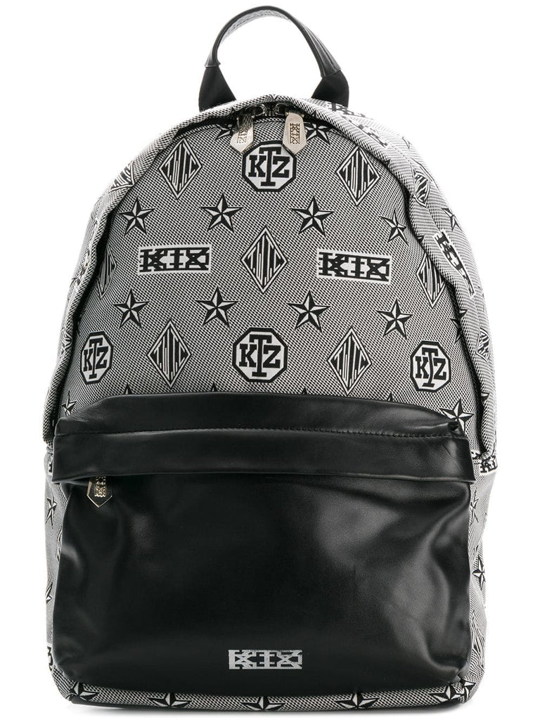 monogram printed backpack