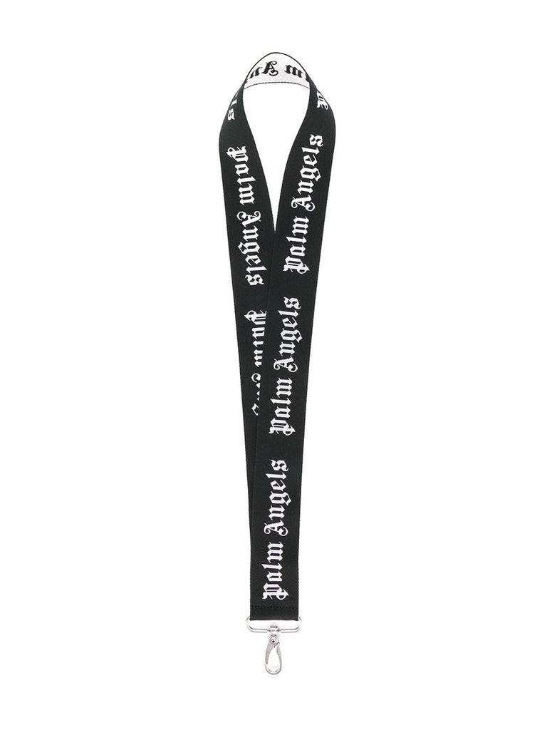 black logo embroidered lanyard