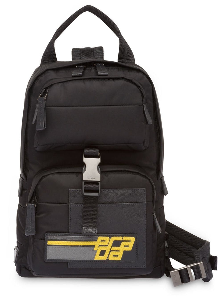 logo patch saffiano backpack