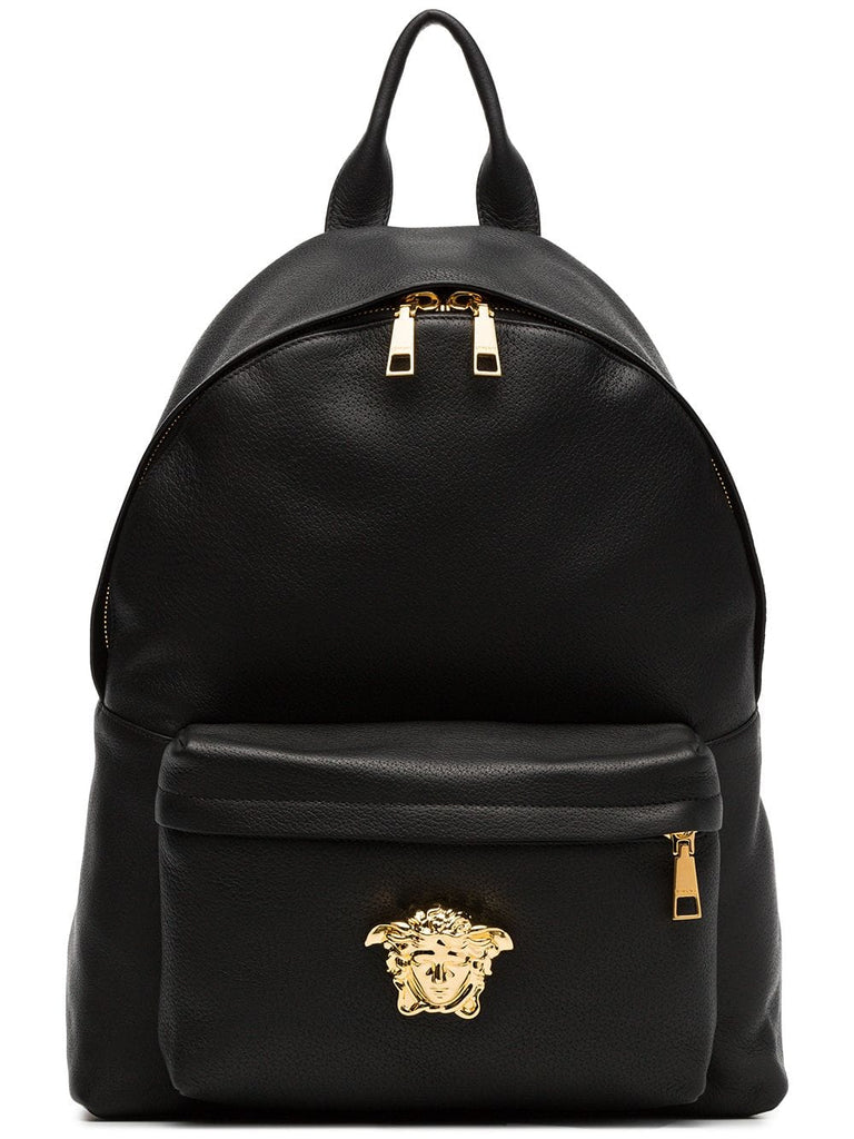 black Medusa lead leather backpack