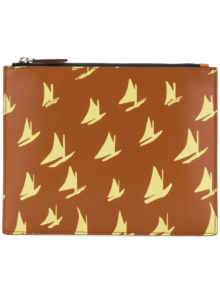 boat print clutch bag