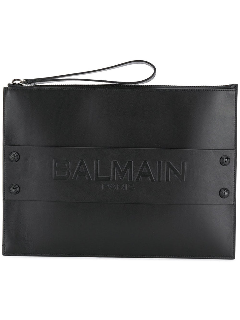 logo zipped clutch