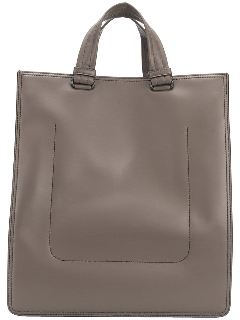 intrecciato weave panelled tote