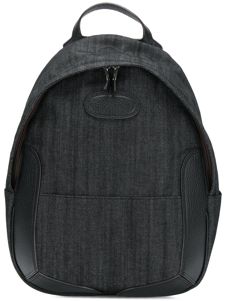 tonal trim denim backpack