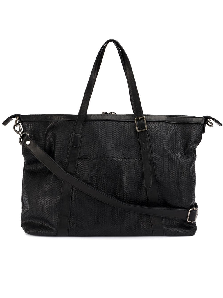 snake embossed tote