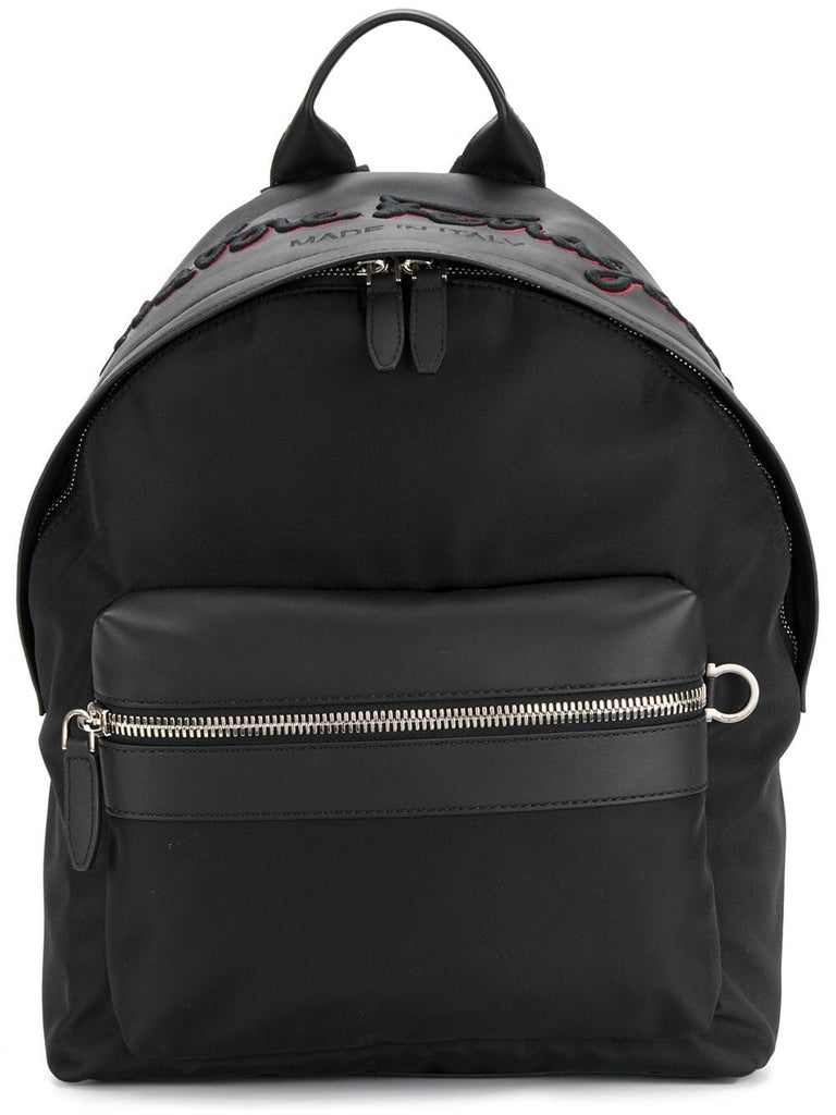 embroidered logo backpack