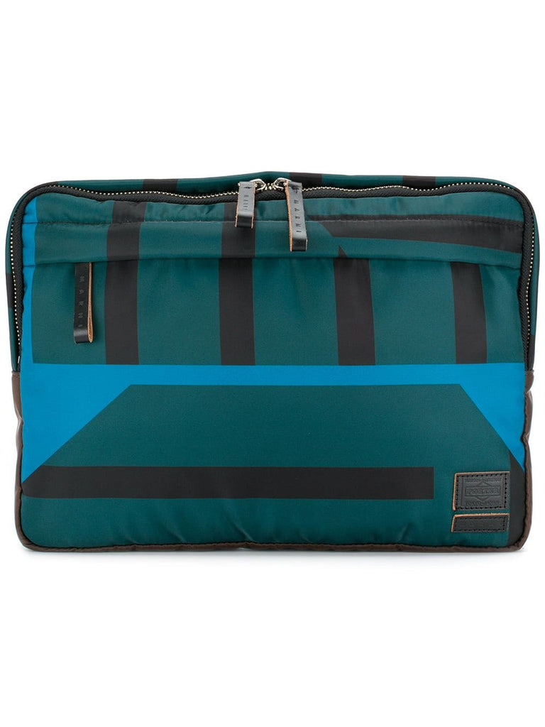 Marni x Porter striped clutch bag