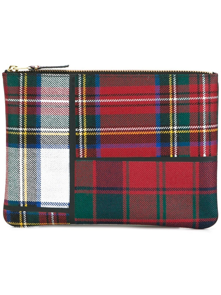 tartan patchwork clutch