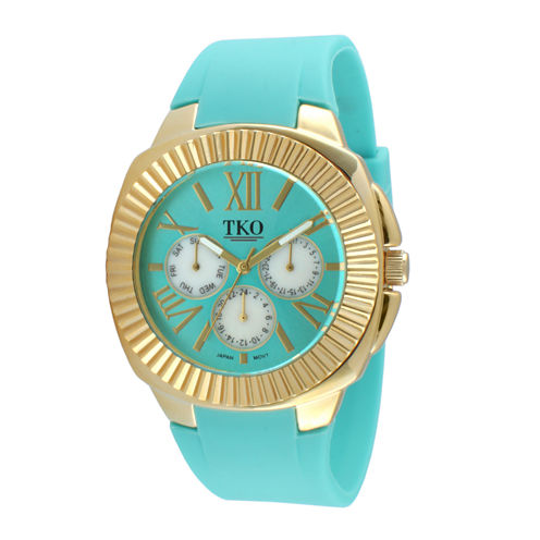 TKO ORLOGI Womens Blue Silicone Strap Sport Watch