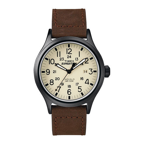 Timex® Expedition® Field Metal Elevated Mens Brown Leather Strap Watch T499639J