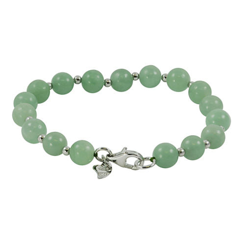 Sterling Silver Jade Bead Bracelet