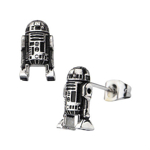 Star Wars® Stainless Steel R2-D2 Stud Earrings