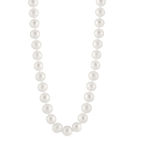 Splendid Pearls Womens 9MM White Cultured Freshwater Pearls 14K Gold Strand Necklace