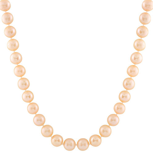 Splendid Pearls Womens 8MM Pink Cultured Freshwater Pearls 14K Gold Strand Necklace