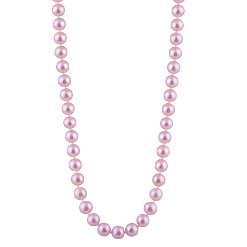 Splendid Pearls Womens 6MM Purple Cultured Freshwater Pearls 14K Gold Strand Necklace