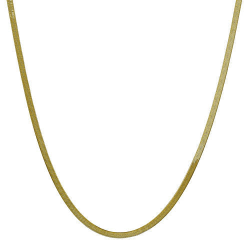 Solid Herringbone 16 Inch Chain Necklace