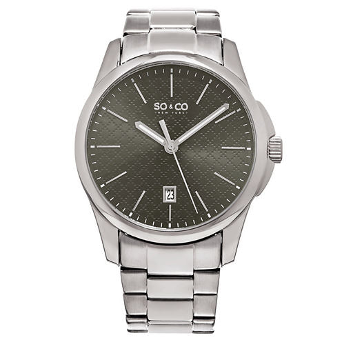 So & Co Mens Silver Tone Bracelet Watch-Jp15883