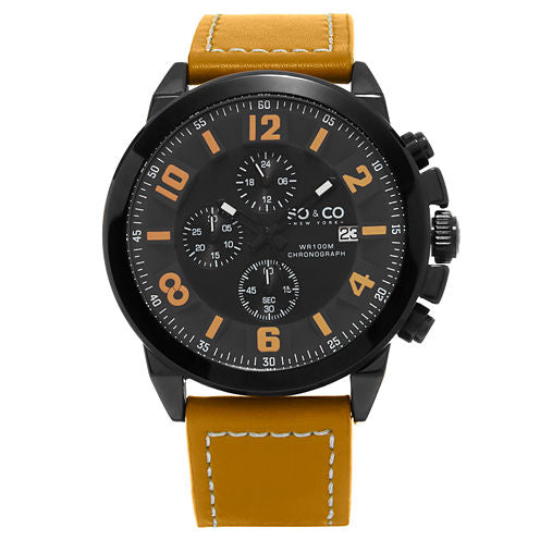 So & Co Mens Brown Strap Watch-Jp15942