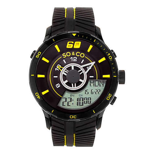 So & Co Mens Black Strap Watch-Jp15521