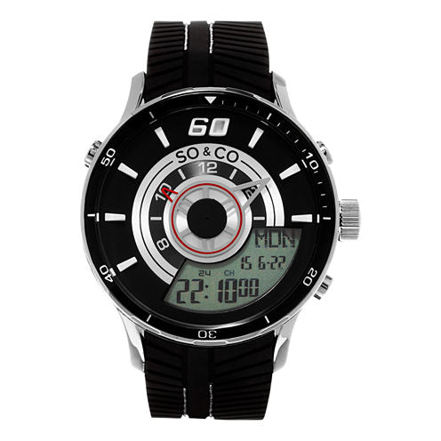 So & Co Mens Black Strap Watch-Jp15516