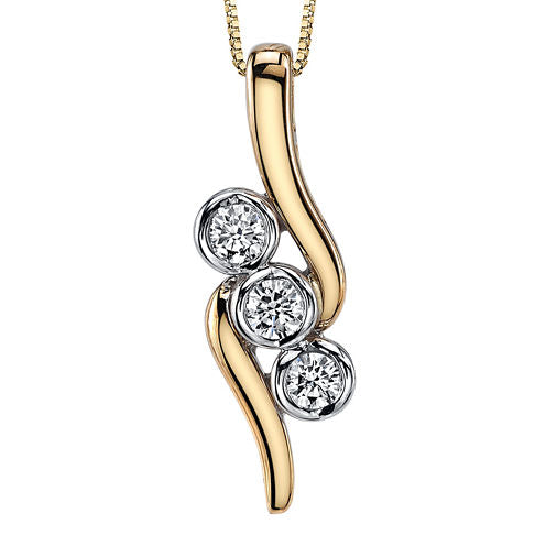 Sirena™ 1/2 CT. T.W. Diamond 14K Yellow Gold Pendant Necklace