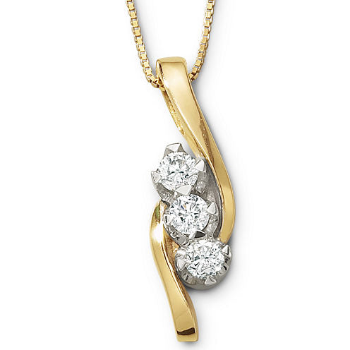 Sirena® ½ CT. T.W. Diamond 3-Stone Pendant Necklace