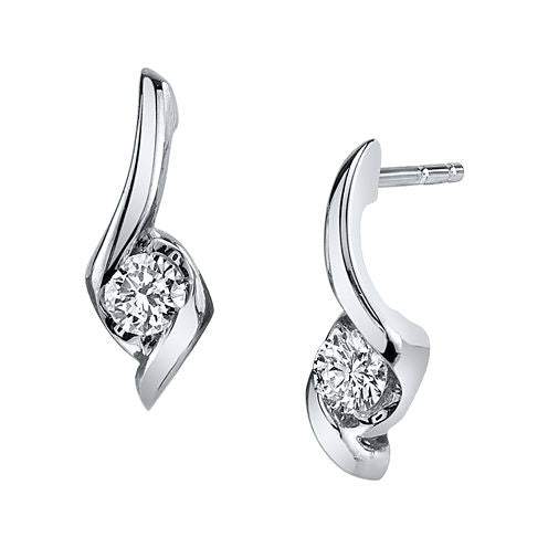 Sirena® 1/8 CT. T.W. Round Diamond 14K White Gold Earrings