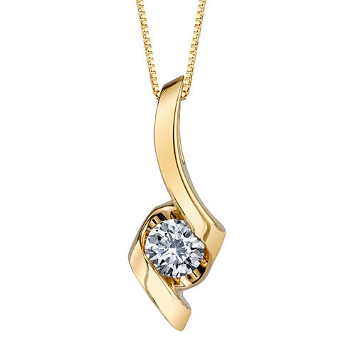 Sirena® 1/4 CT. Diamond Solitaire 14K Yellow Gold Pendant Necklace