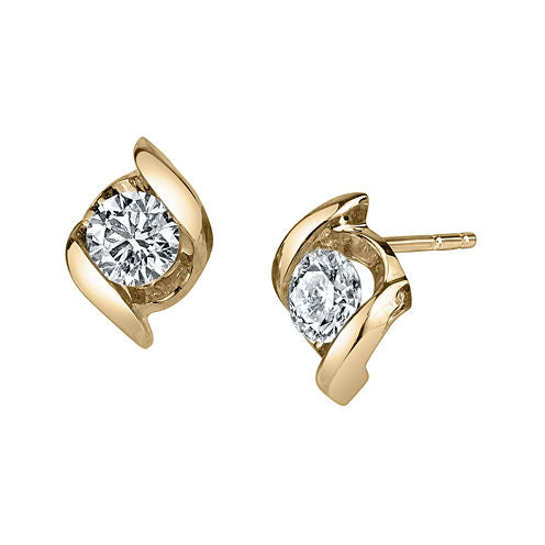 Sirena® 1/3 CT. T.W. Round Diamond 14K Yellow Gold Earrings